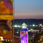 Ribbon tower at night